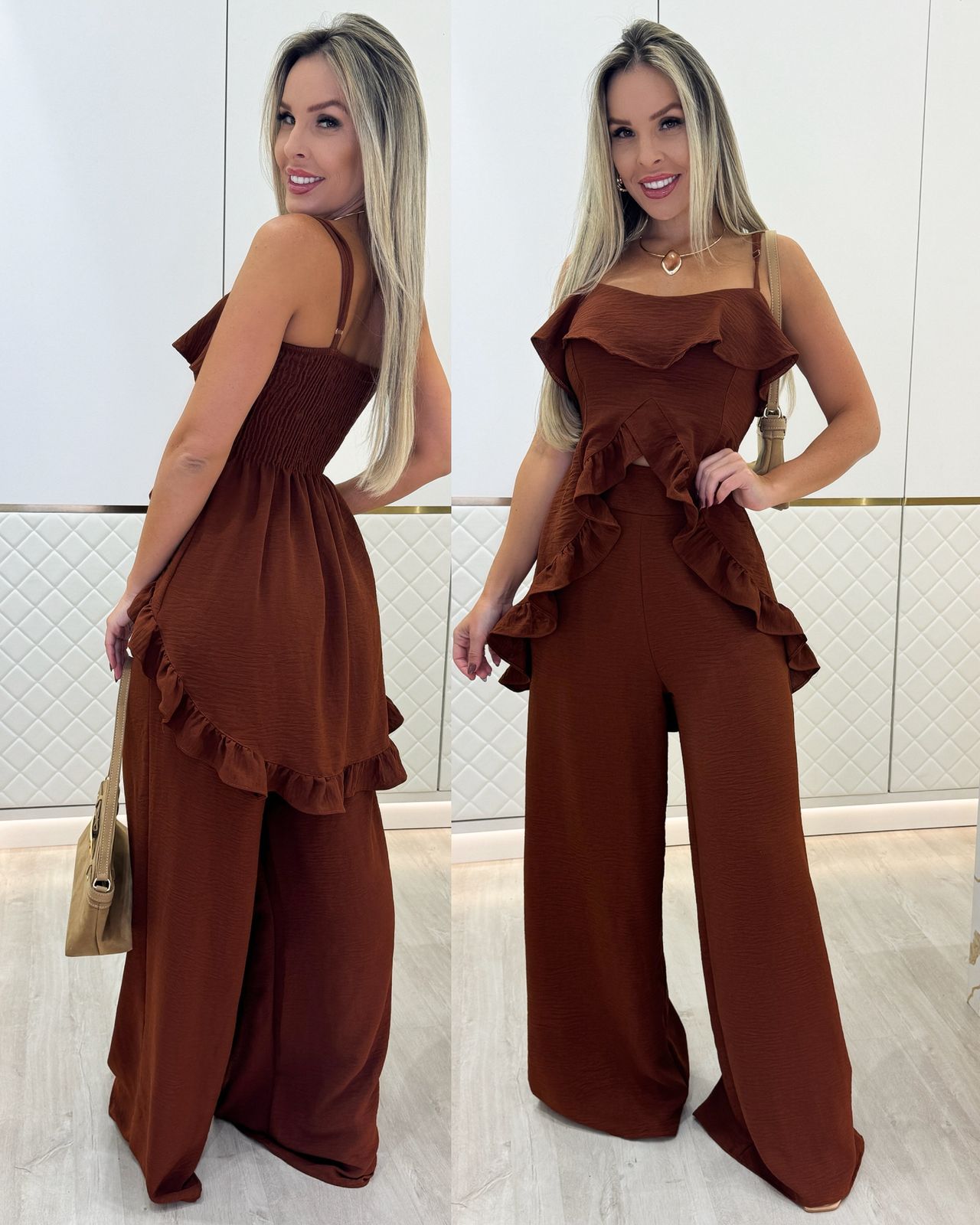 Conjunto Laguna Marrom 94638